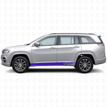 Checkered Stripes Side Vinyl Decal for Jeep Commander Meridian 2021+_2