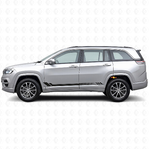 Honeycomb Stripes Side Vinyl Decal for Jeep Commander Meridian 2021+_1