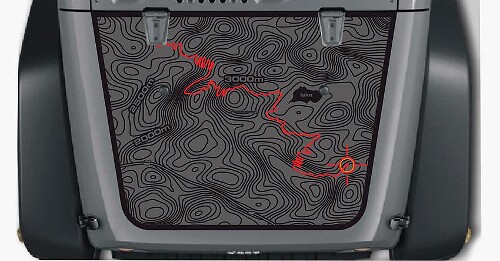 Topographic Map Hood Vinyl Decal for Jeep Wrangler TJ LJ JK Unlimited