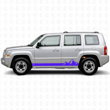 Mountains Thin Stripes Side Vinyl Decal for Jeep Patriot 2007-2017_2