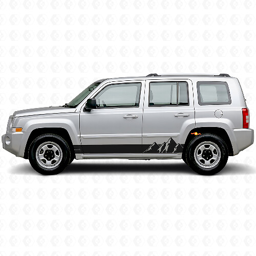 Mountains Wide Stripes Side Vinyl Decal for Jeep Patriot 2007-2017