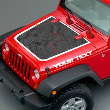 Topographic Map & Custom Text Hood Vinyl Decal Sticker for Jeep Wrangler_2