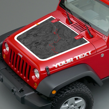 Topographic Map Style Bonnet Vinyl Decal for Jeep Wrangler TJ LJ JK Unlimited 2