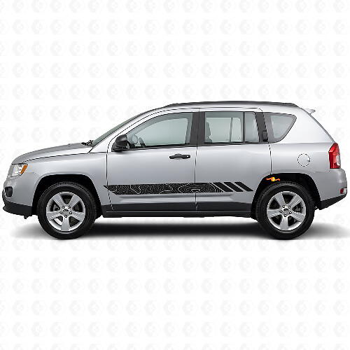 Topographic Style Stripes Side Vinyl Decal for Jeep Compass 2007-2016_1
