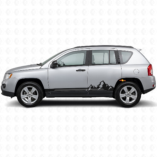 Mountains Thin Stripes Side Vinyl Decal for Jeep Compass 2007-2016_1