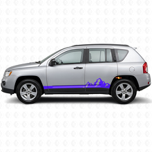 Mountains Thin Stripes Side Vinyl Decal for Jeep Compass 2007-2016_2