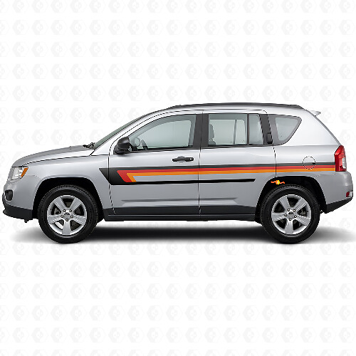 Triple Stripes Door Side Vinyl Decal for Jeep Compass 2007-2016