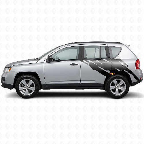 Mud Splash Graphic Rear Side Vinyl Decal for Jeep Compass 2007-2016_1