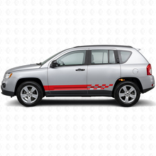 Checkered Stripes Side Vinyl Decal for Jeep Compass 2007-2016_3