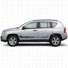 Checkered Flag Side Stripes Vinyl Decal for Jeep Compass 2007-2016_2