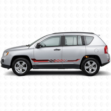 Checkered Flag Side Stripes Vinyl Decal for Jeep Compass 2007-2016_3