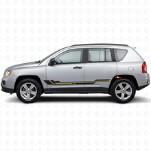 Curved Lines Rocker Panel Vinyl Decal for Jeep Compass 2007-2016_2
