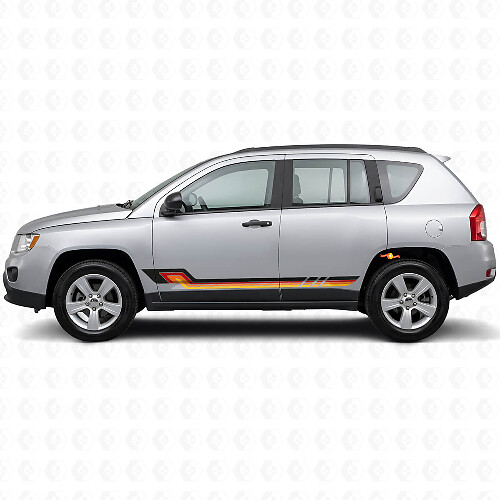 Vintage Style Side Stripes Vinyl Decal for Jeep Compass 2007-2016_1