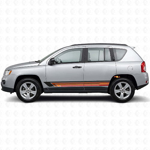 Vintage Straight Stripes Side Vinyl Decal for Jeep Compass 2007-2016 _1