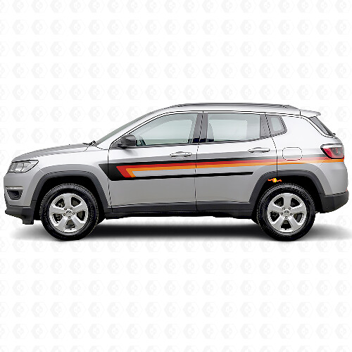 Triple Stripes Door Side Vinyl Decal for Jeep Compass 2016+_1