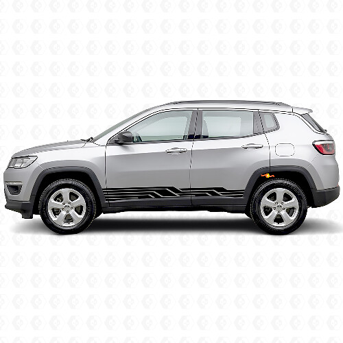 Intertwined Stripes Side Vinyl Decal for Jeep Compass 2016+
