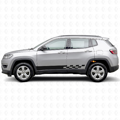 Checkered Stripes Side Vinyl Decal for Jeep Compass 2016+