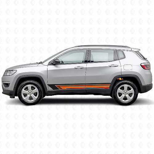 Vintage Straight Stripes Side Vinyl Decal for Jeep Compass 2016+_1