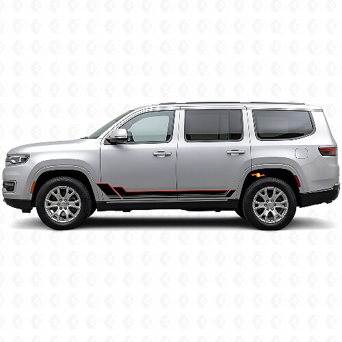 Twin Stripes Rocker Panel Vinyl Decal for Jeep Wagoneer 2022+_1