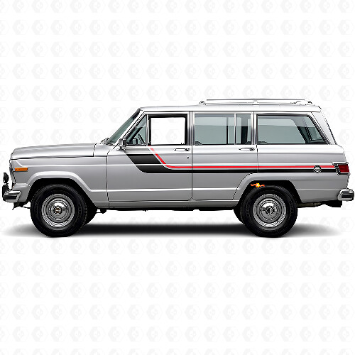 Twin Stripes Side Vinyl Decal for Jeep Wagoneer 1963-1991_1