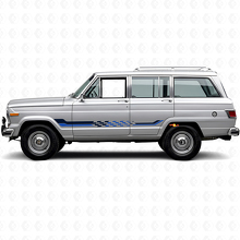 Checkered Flag Side Stripes Vinyl Decal for Jeep Wagoneer 1963-1991_2