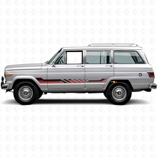 Checkered Flag Side Stripes Vinyl Decal for Jeep Wagoneer 1963-1991_3