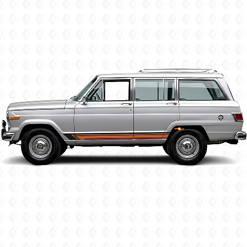 Vintage Straight Stripes Side Vinyl Decal for Jeep Wagoneer 1963-1991_1