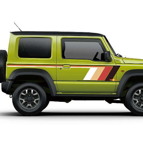 Retro Style Side Stripes Vinyl Decal For Suzuki Jimny _1