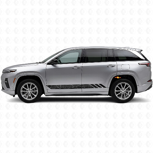 Topographic Style Stripes Side Vinyl Decal for Jeep Wagoneer S 2024+_1