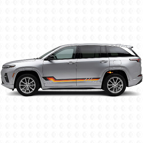 Vintage Style Side Stripes Vinyl Decal for Jeep Wagoneer S 2024+_1