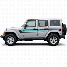 Triple Stripes Door Side Vinyl Decal for Jeep Wrangler JK 2007-2018_2