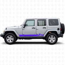 Mountains Style Stripes Side Vinyl Decal for Jeep Wrangler JK 2007-2018_2