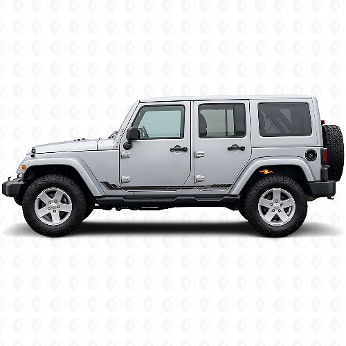 Racing Style Side Stripes Vinyl Decal for Jeep Wrangler JK 2007-2018_1