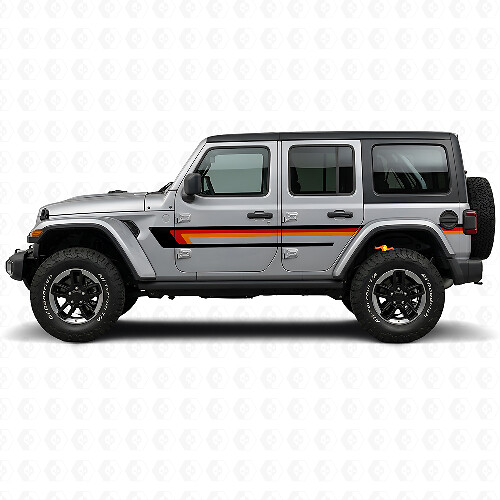 Triple Stripes Door Side Vinyl Decal for Jeep Wrangler JL 2018+_1