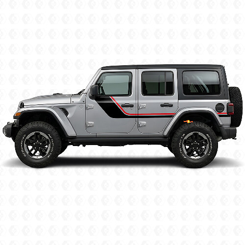 Twin Stripes Side Vinyl Decal for Jeep Wrangler JL 2018+_1