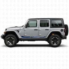 Checkered Flag Side Stripes Vinyl Decal for Jeep Wrangler JL 2018+_2