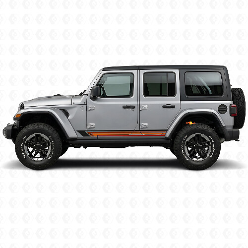 Vintage Straight Stripes Side Vinyl Decal for Jeep Wrangler JL 2018+