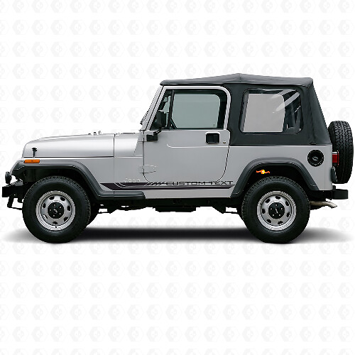 Checkered Curved Side Stripes Vinyl Decal for Jeep Wrangler YJ 1987-1995