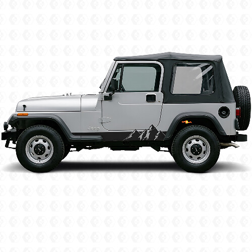 Mountains Wide Stripes Side Vinyl Decal for Jeep Wrangler YJ 1987-1995