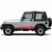Mountains Wide Stripes Side Vinyl Decal for Jeep Wrangler YJ 1987-1995_3