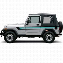 Triple Stripes Door Side Vinyl Decal for Jeep Wrangler YJ 1987-1995_2