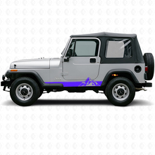 Mountains Style Stripes Side Vinyl Decal for Jeep Wrangler YJ 1987-1995_2