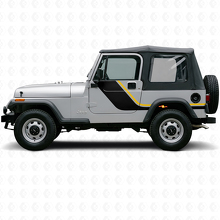 Twin Stripes Side Vinyl Decal for Jeep Wrangler YJ 1987-1995_2