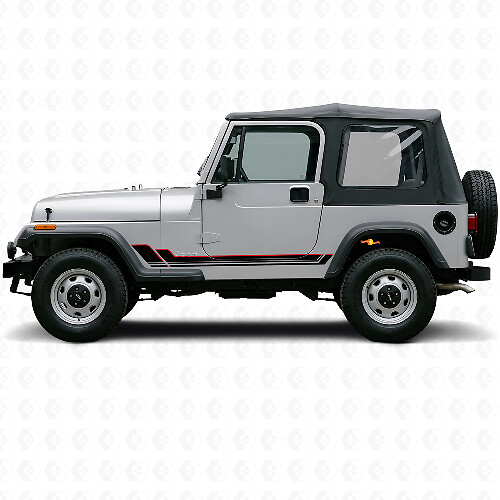 Twin Stripes Rocker Panel Vinyl Decal for Jeep Wrangler YJ 1987-1995