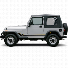 Twin Stripes Rocker Panel Vinyl Decal for Jeep Wrangler YJ 1987-1995_2