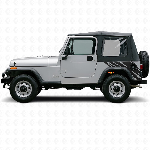 Mud Splash Graphic Rear Side Vinyl Decal for Jeep Wrangler YJ 1987-1995