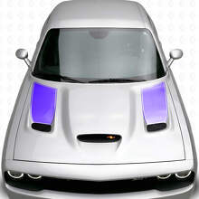 Blackout Outline Stripe Hood Vent Insert Vinyl Decal Kit for Dodge Challenger 2015+_2