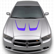 Double Curved Hood Stripes Vinyl Decal Kit for Dodge Charger 2011-2014_2