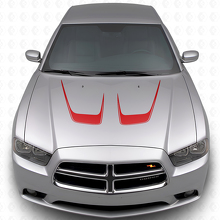 Double Curved Hood Stripes Vinyl Decal for Dodge Charger 2011-2014_3