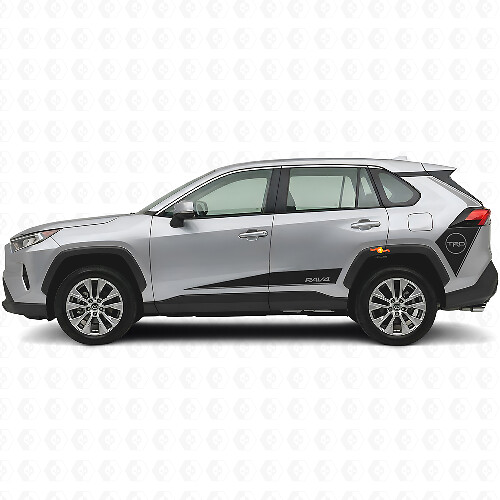 TRD Hockey Style Side Stripes Vinyl Decal For Toyota RAV4 2019-2024_1